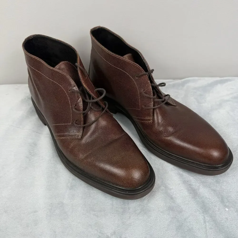 Donald J Pliner Men's‎ Ericio Oxford Boot Brown- Sz 10 M Classic Workwear Office